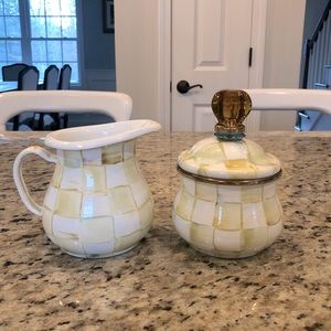 Mackenzie -Childs Parchment Check Sugar & Milk Set